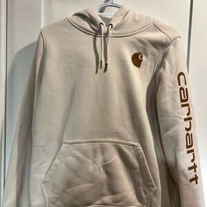 Carhartt Off-White Hoodie with Brown Logo